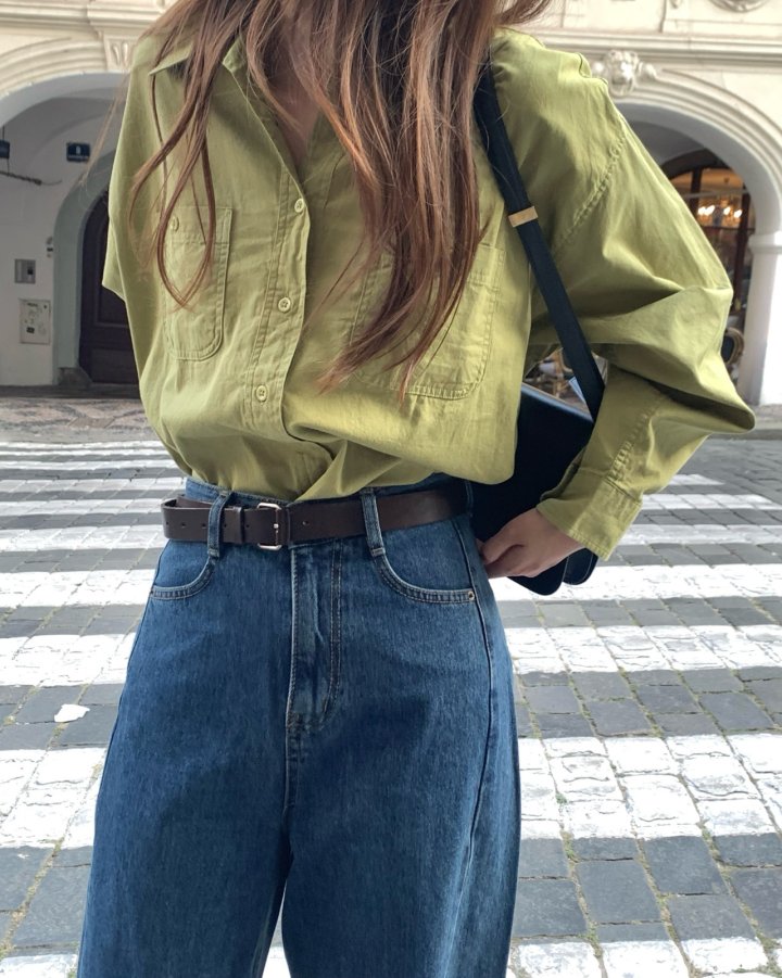 Pomelo - Korean Women Fashion - #momslook - Cotton Washing Shirt - 8