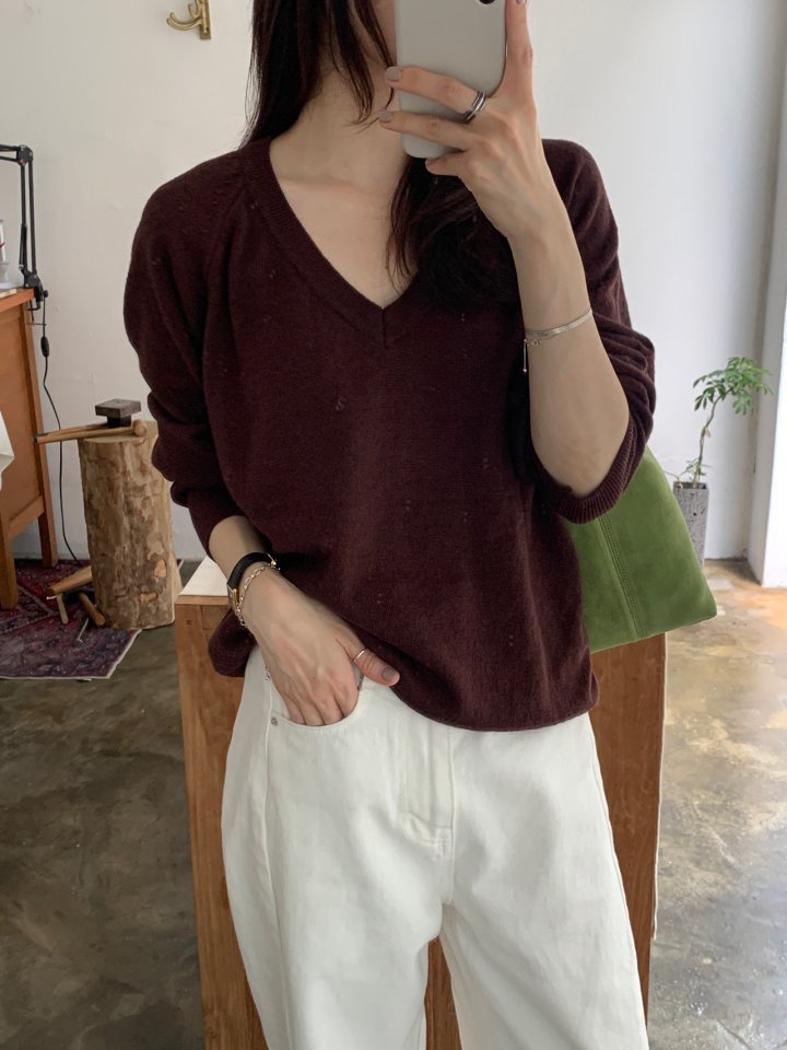 Pomelo - Korean Women Fashion - #momslook - Cozy Raglan Knit Pullover - 2