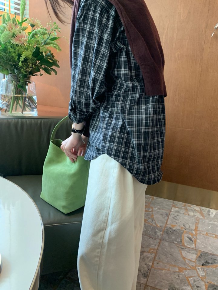 Pomelo - Korean Women Fashion - #momslook - Easy Check Shirt - 5
