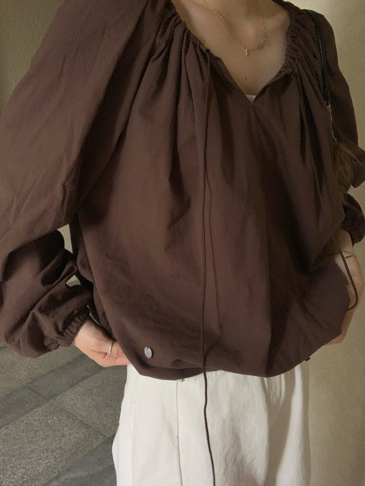 Pomelo - Korean Women Fashion - #momslook - Mock Banding Blouse - 3
