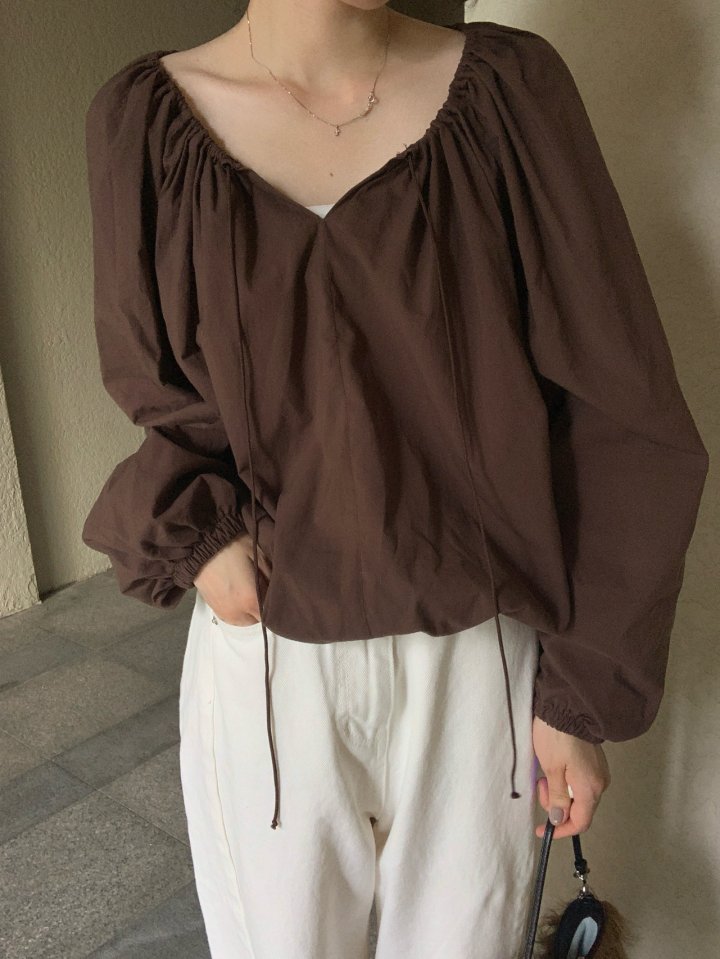 Pomelo - Korean Women Fashion - #momslook - Mock Banding Blouse - 4