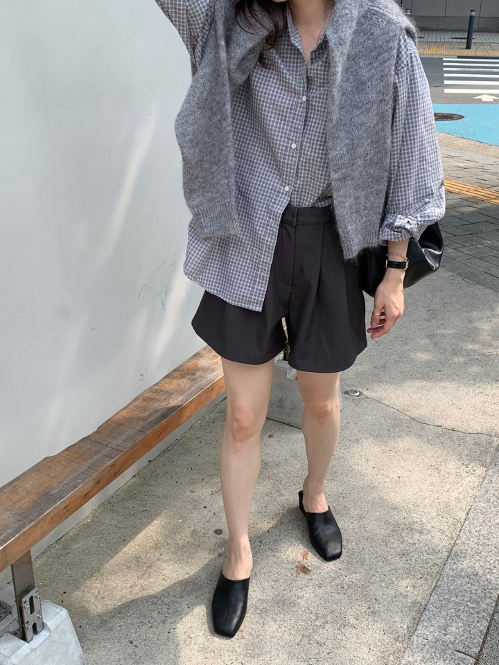 Pomelo - Korean Women Fashion - #momslook - Mooi Check Shirt - 9