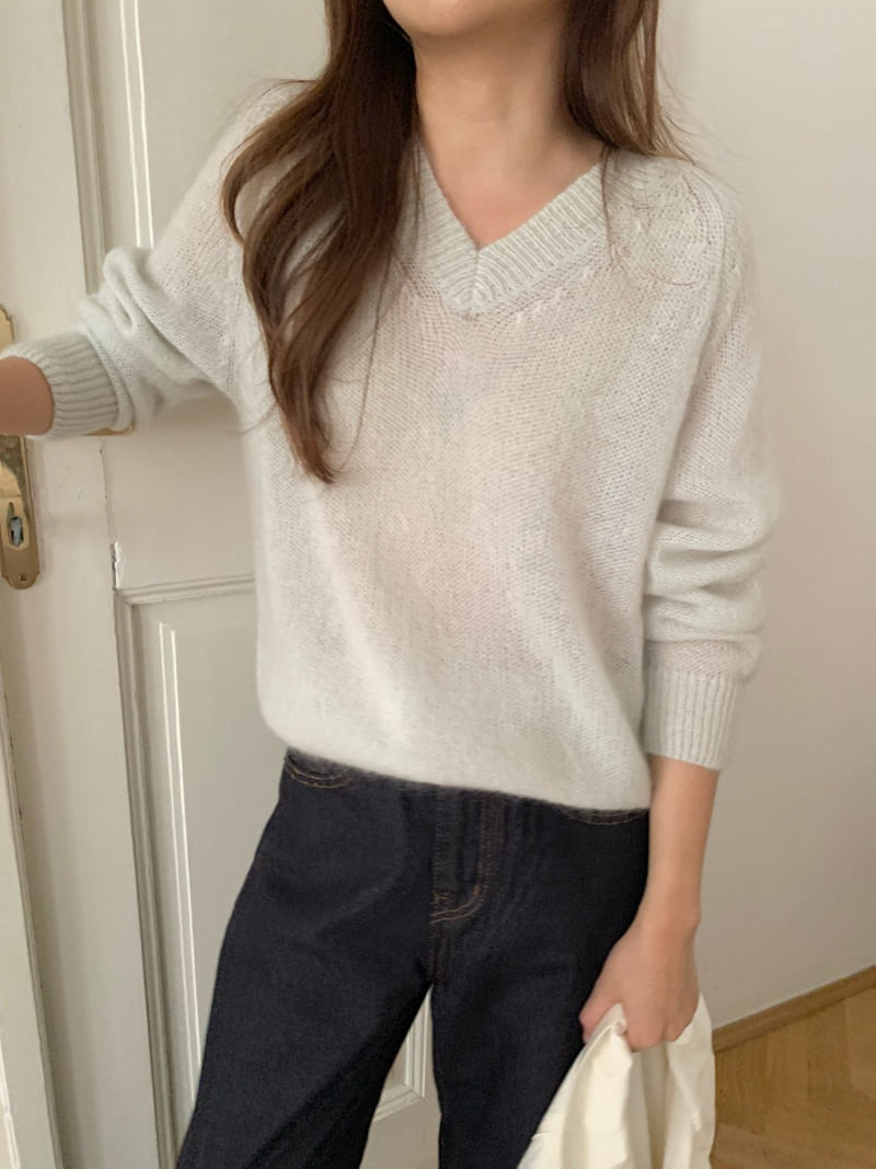 Pomelo - Korean Women Fashion - #momslook - Barrel Mohair Knit Pullover - 12