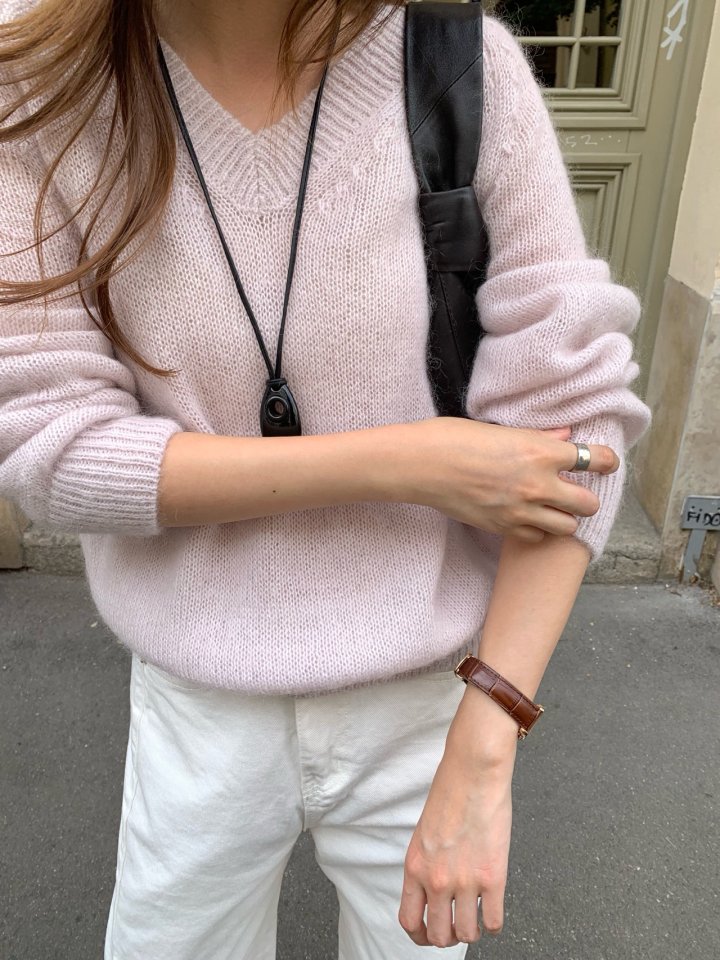 Pomelo - Korean Women Fashion - #thelittlethings - Barrel Mohair Knit Pullover - 4