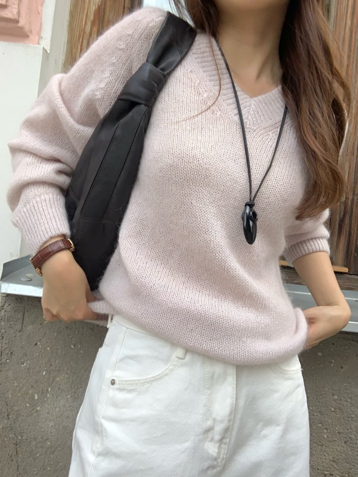 Pomelo - Korean Women Fashion - #momslook - Barrel Mohair Knit Pullover - 8