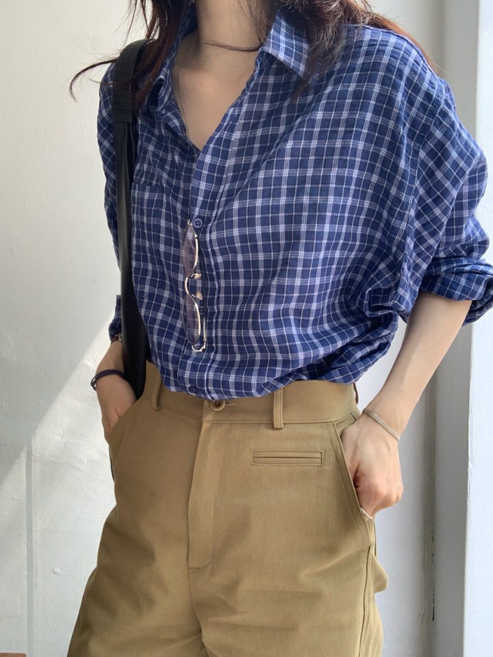Pomelo - Korean Women Fashion - #momslook - Neff Check Shirt - 8