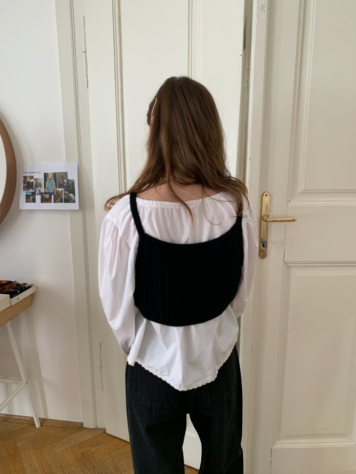 Pomelo - Korean Women Fashion - #momslook - Autumn Knit Bustier - 3