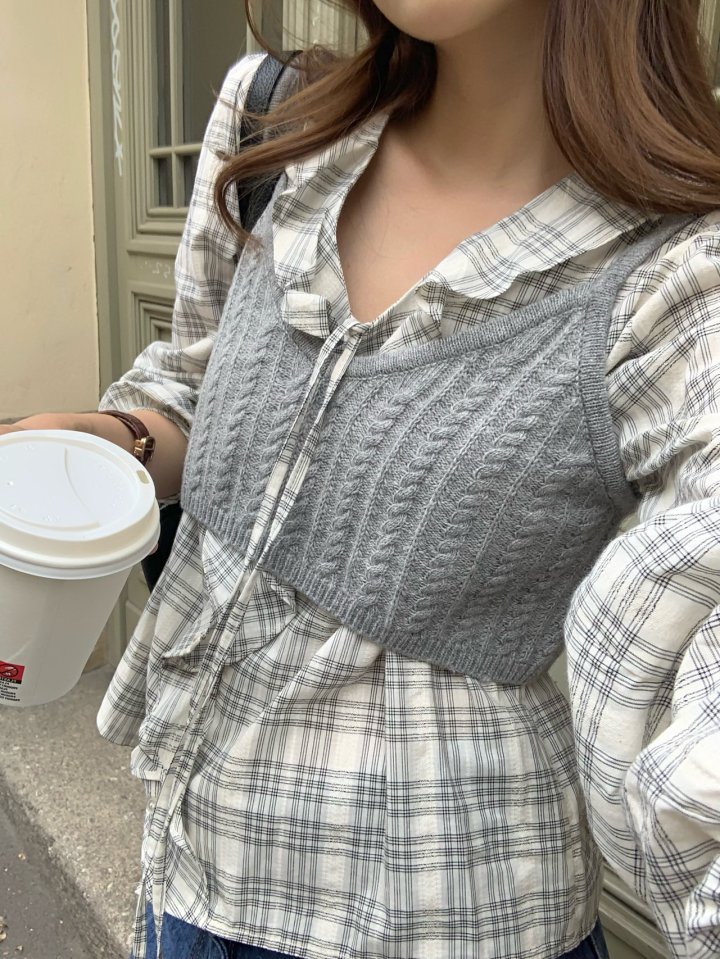 Pomelo - Korean Women Fashion - #momslook - Autumn Knit Bustier - 9