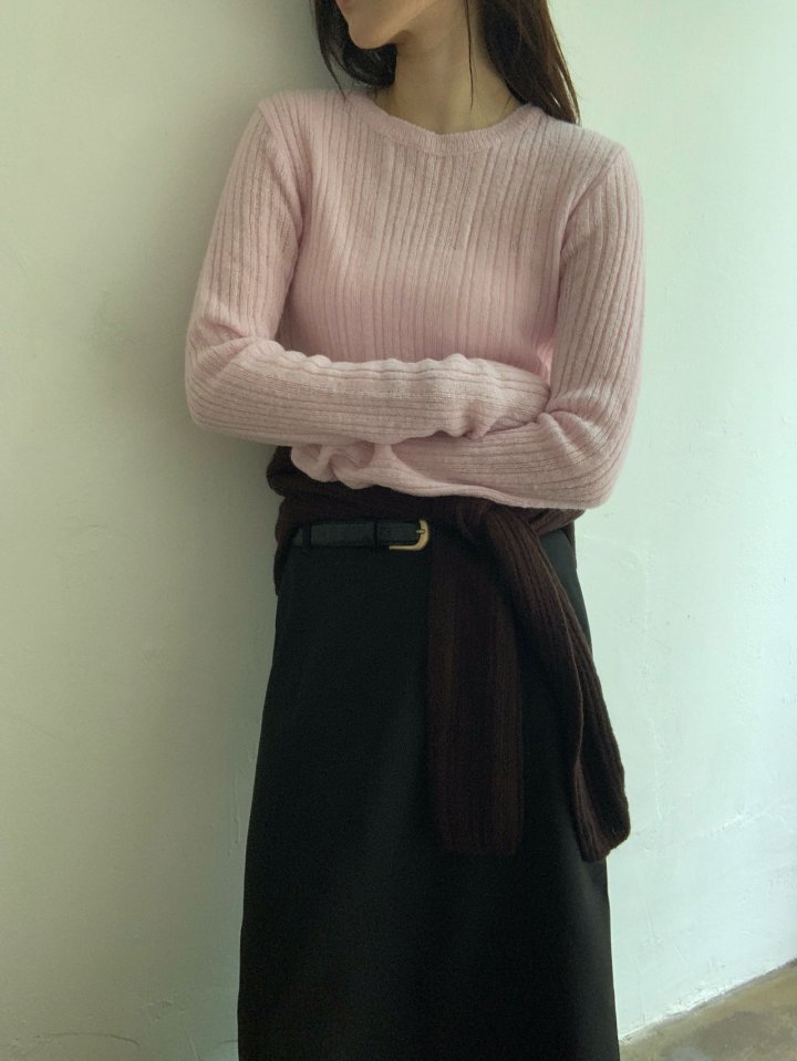 Pomelo - Korean Women Fashion - #restrostyle - Peace Mohair Knit Pullover - 5