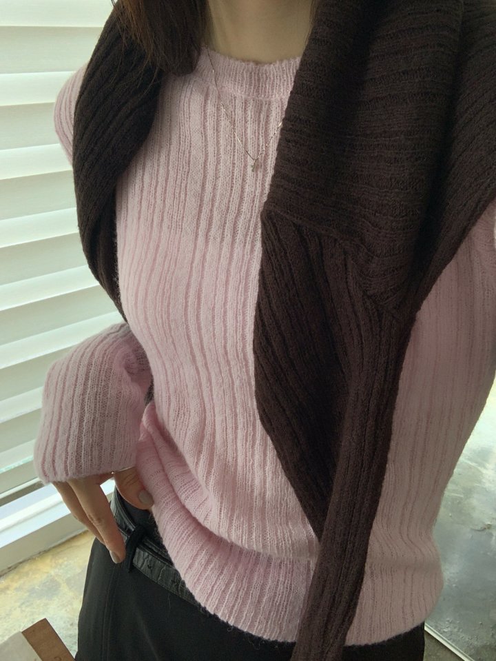 Pomelo - Korean Women Fashion - #romanticstyle - Peace Mohair Knit Pullover - 6