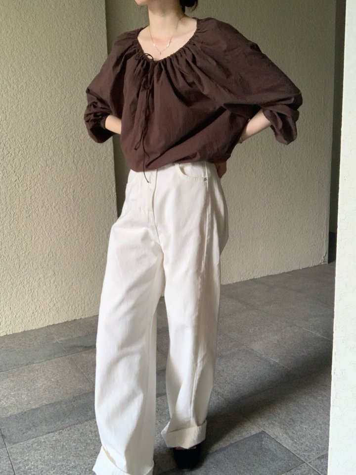 Pomelo - Korean Women Fashion - #shopsmall - Mock Banding Blouse - 11