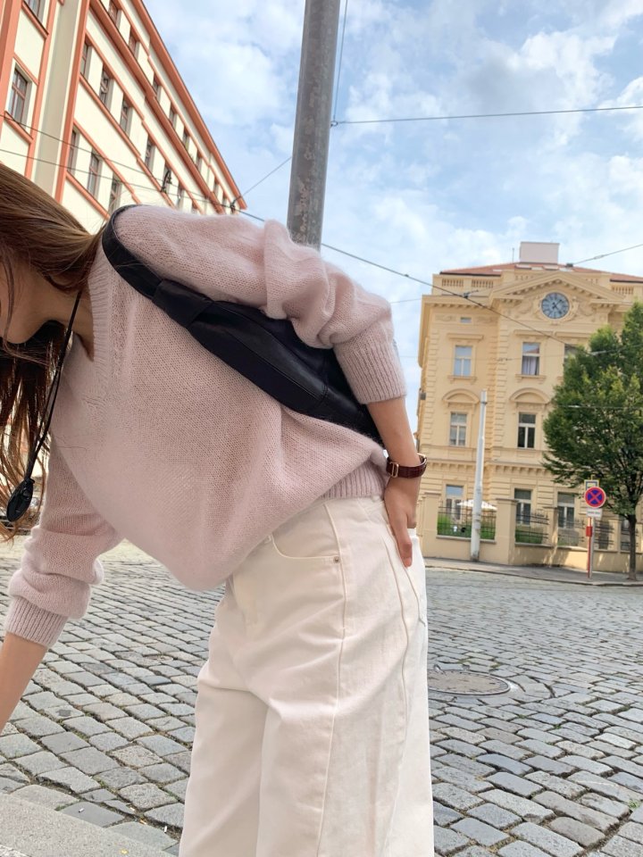 Pomelo - Korean Women Fashion - #shopsmall - Diagonal Fall Ivory Denim Pants - 8