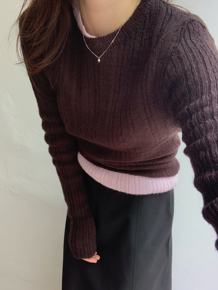 Pomelo - Korean Women Fashion - #shopsmall - Peace Mohair Knit Pullover - 7