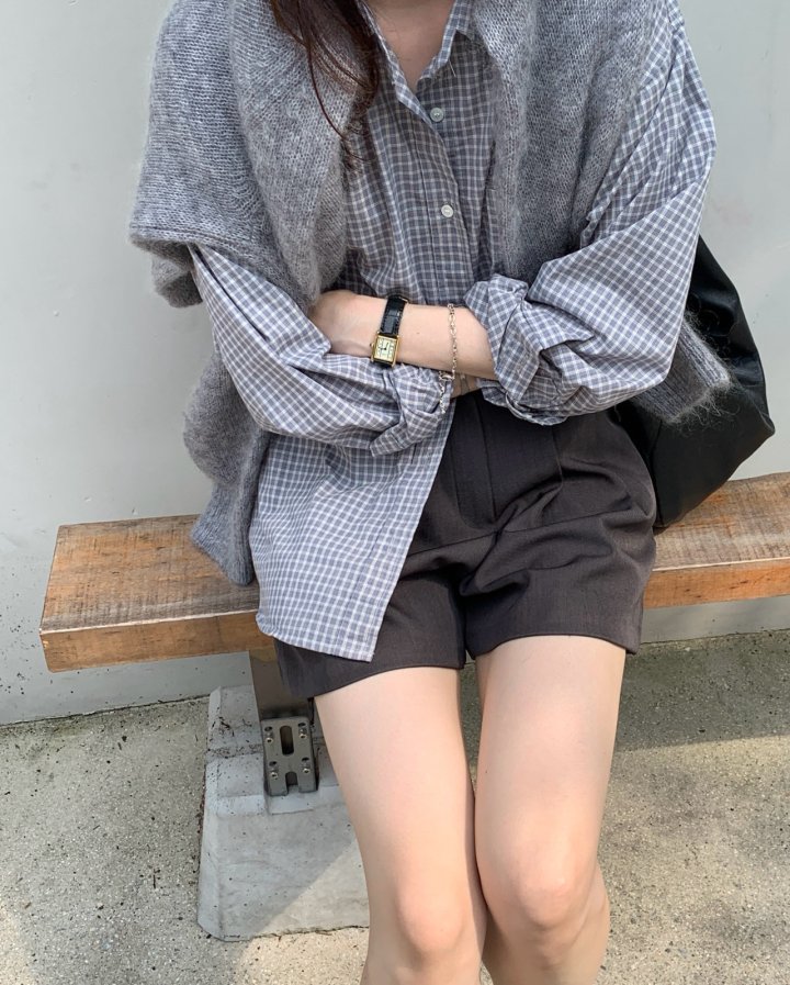 Pomelo - Korean Women Fashion - #thatsdarling - Mooi Check Shirt - 7
