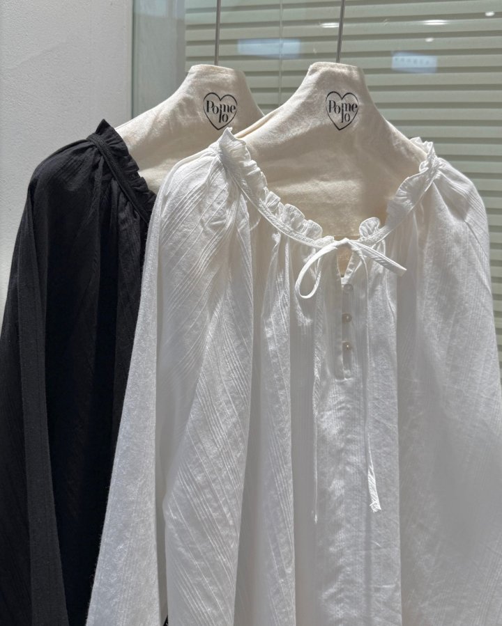 Pomelo - Korean Women Fashion - #vintageinspired - Lace Frill Blouse - 10