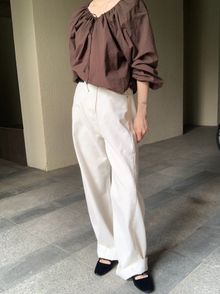 Pomelo - Korean Women Fashion - #vintageinspired - Mock Banding Blouse - 6