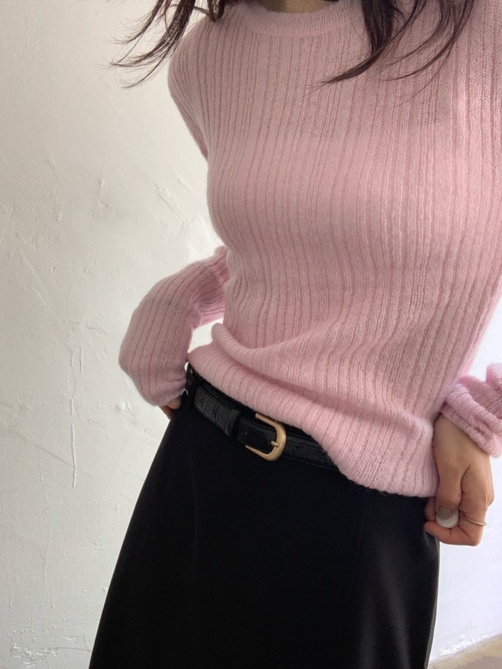 Pomelo - Korean Women Fashion - #vintageinspired - Peace Mohair Knit Pullover - 2