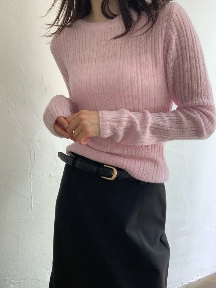 Pomelo - Korean Women Fashion - #vintagekidsstyle - Peace Mohair Knit Pullover - 3