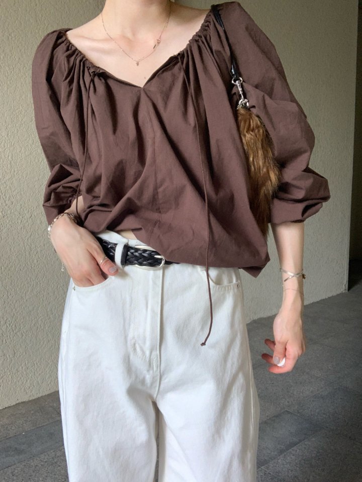 Pomelo - Korean Women Fashion - #womensfashion - Mock Banding Blouse