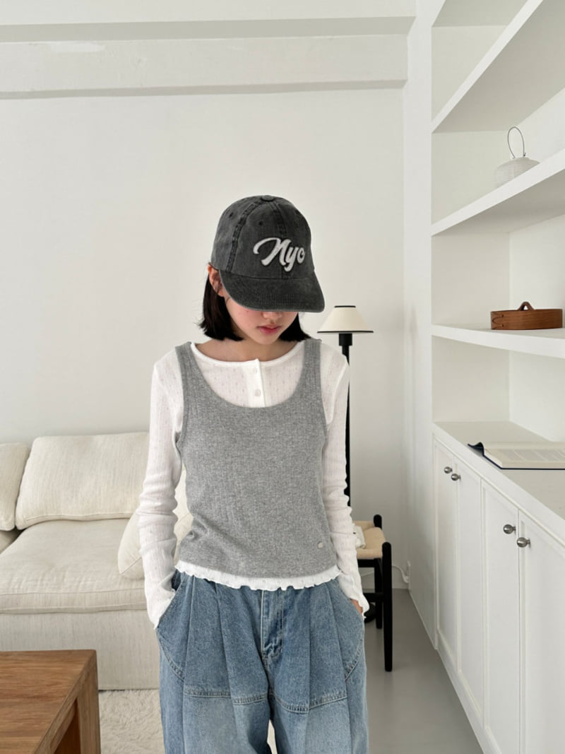 Purej - Korean Junior Fashion - #childofig - Lauren Button Tee - 11