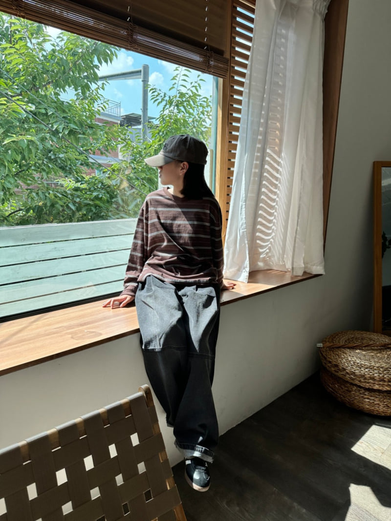 Purej - Korean Junior Fashion - #designkidswear - Cocoa Striped Tee - 8