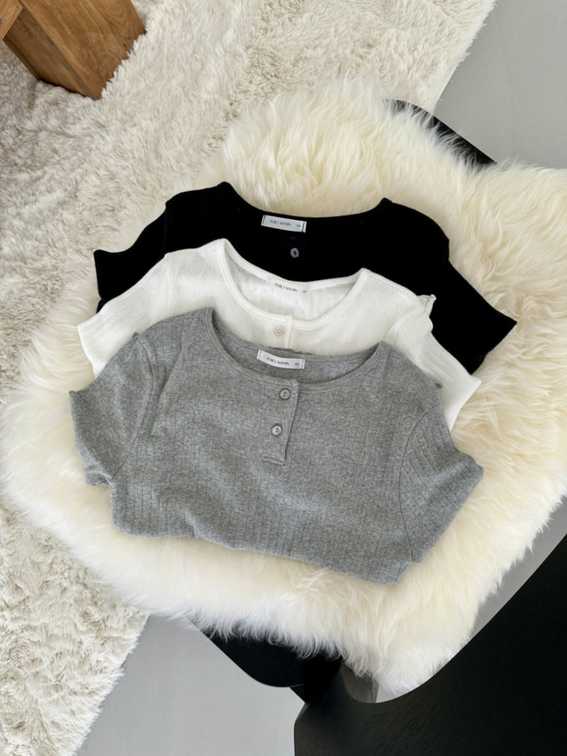 Purej - Korean Junior Fashion - #kidsshorts - Lauren Button Tee - 4