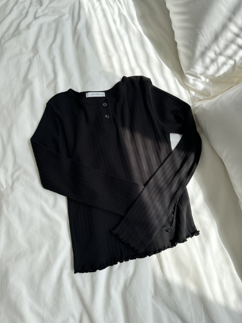Purej - Korean Junior Fashion - #kidzfashiontrend - Lauren Button Tee - 5