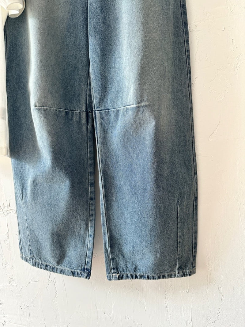 Purej - Korean Junior Fashion - #littlefashionista - Dart Wide Denim Pants - 3