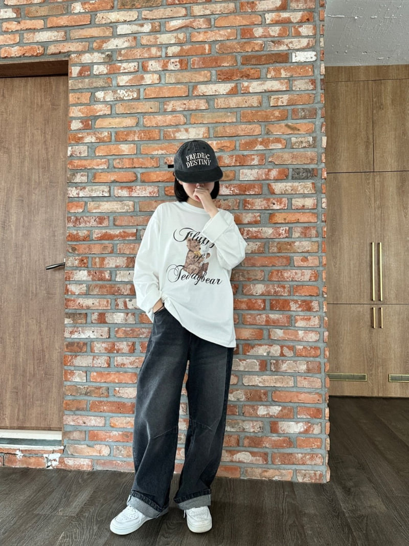 Purej - Korean Junior Fashion - #littlefashionista - Dart Wide Denim Pants - 4