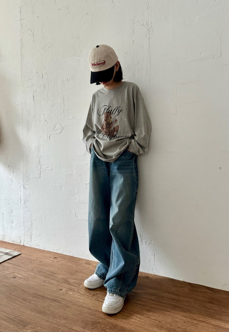 Purej - Korean Junior Fashion - #prettylittlegirls - Dart Wide Denim Pants - 6