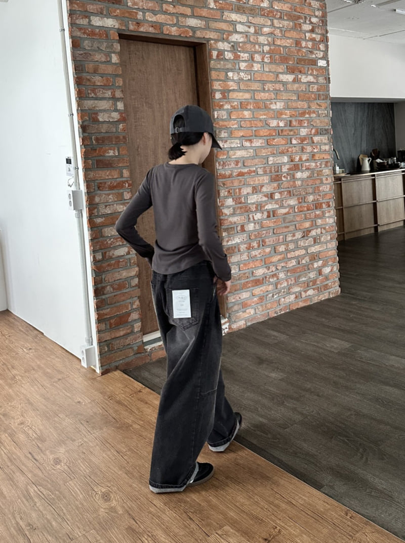 Purej - Korean Junior Fashion - #stylishchildhood - Two-Tuck Wide Denim Pants - 7
