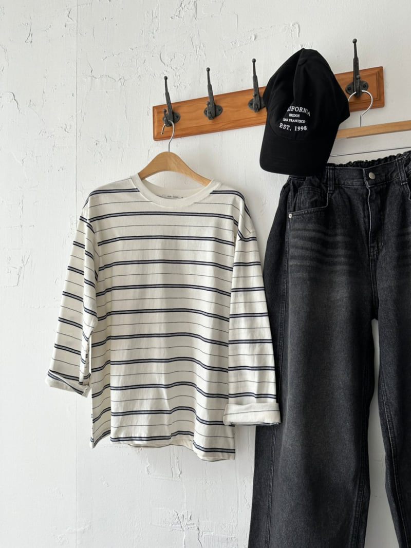 Purej - Korean Junior Fashion - #stylishchildhood - Cocoa Striped Tee - 5