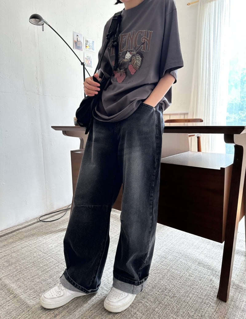 Purej - Korean Junior Fashion - #stylishchildhood - Dart Wide Denim Pants - 9