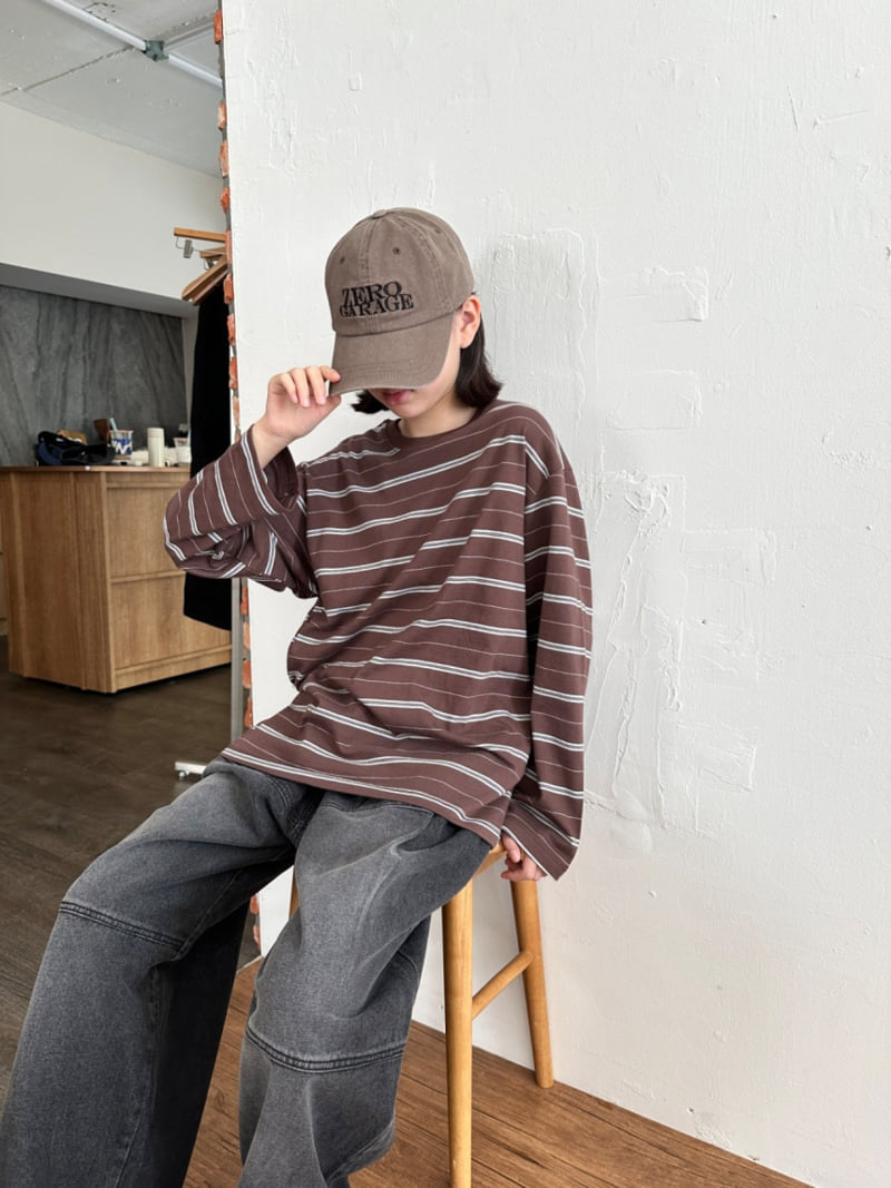 Purej - Korean Junior Fashion - #todddlerfashion - Cocoa Striped Tee - 3