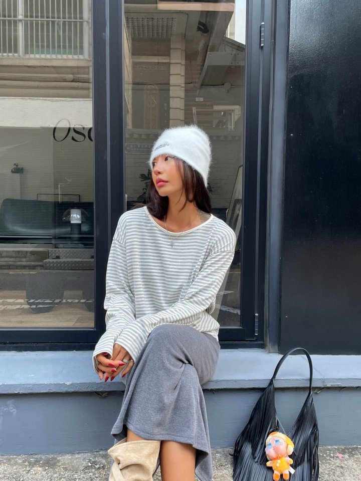 Queensmade - Korean Women Fashion - #momslook - Boxy Long Tee - 8