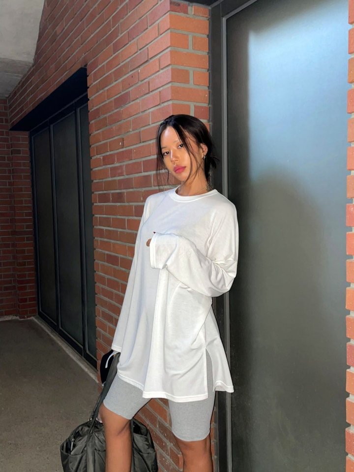 Queensmade - Korean Women Fashion - #momslook - Boxy Fleece Long Tee - 4