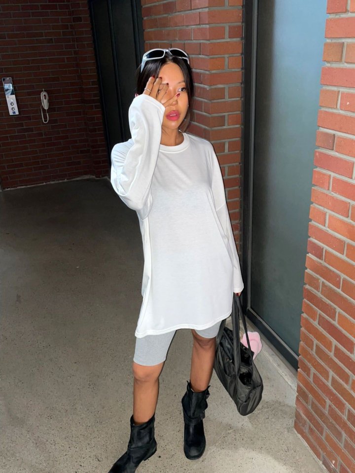 Queensmade - Korean Women Fashion - #momslook - Boxy Fleece Long Tee - 5