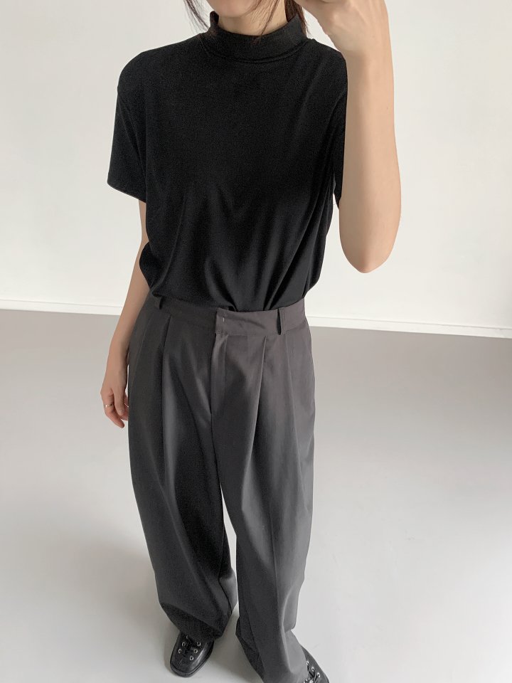 Queensmade - Korean Women Fashion - #momslook - Mock Neck Tee - 2