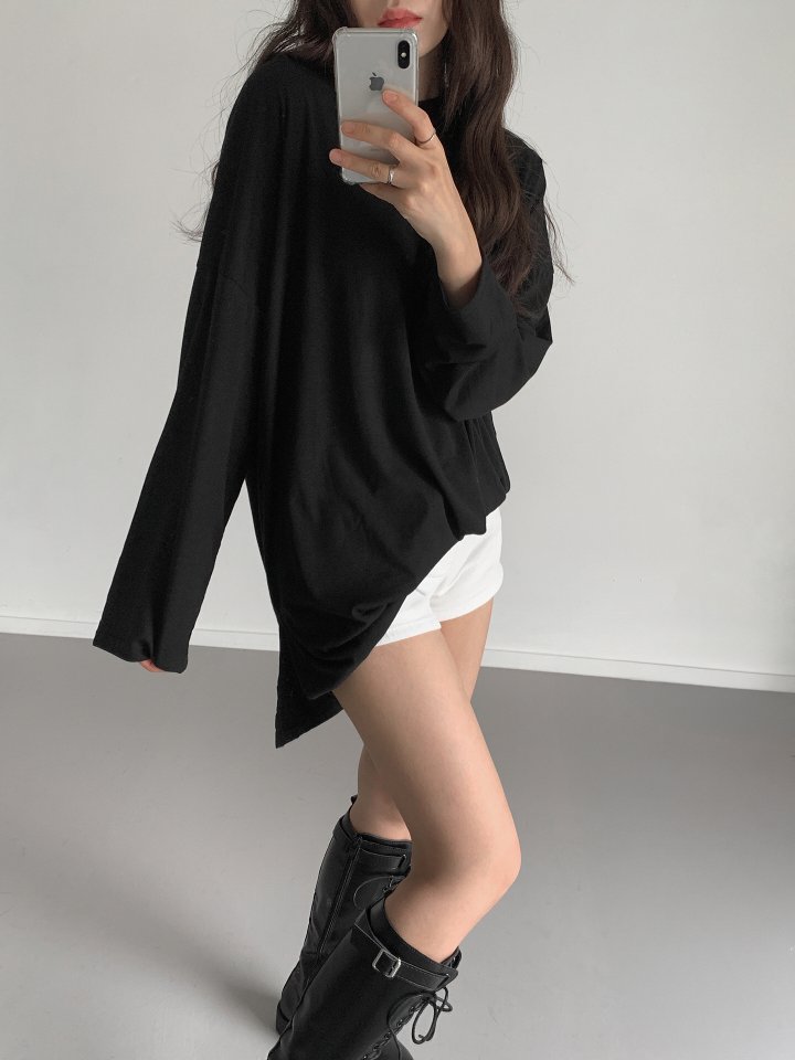 Queensmade - Korean Women Fashion - #momslook - Boxy Long Tee - 2