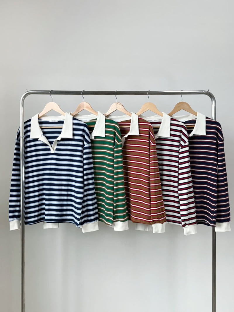 Queensmade - Korean Women Fashion - #momslook - Bay Collar Tee - 12
