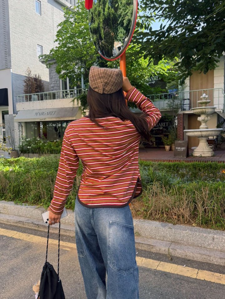Queensmade - Korean Women Fashion - #momslook - Liz Stripe Tee - 7