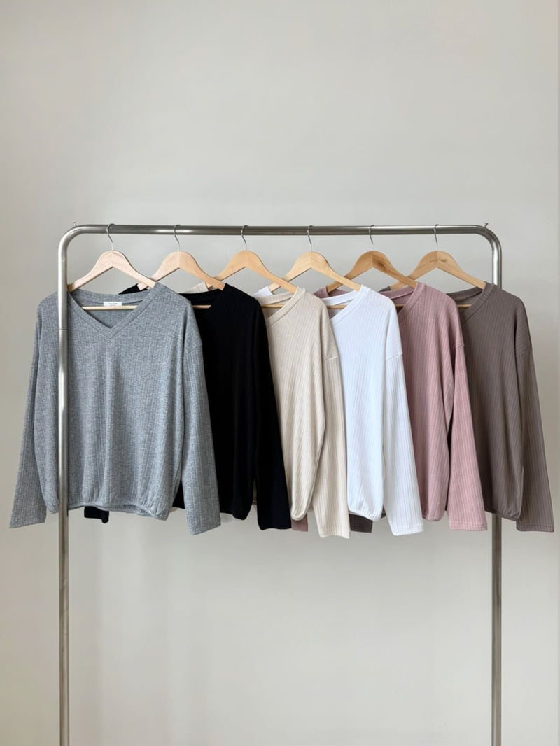 Queensmade - Korean Women Fashion - #momslook - Troll V-neck Tee - 12