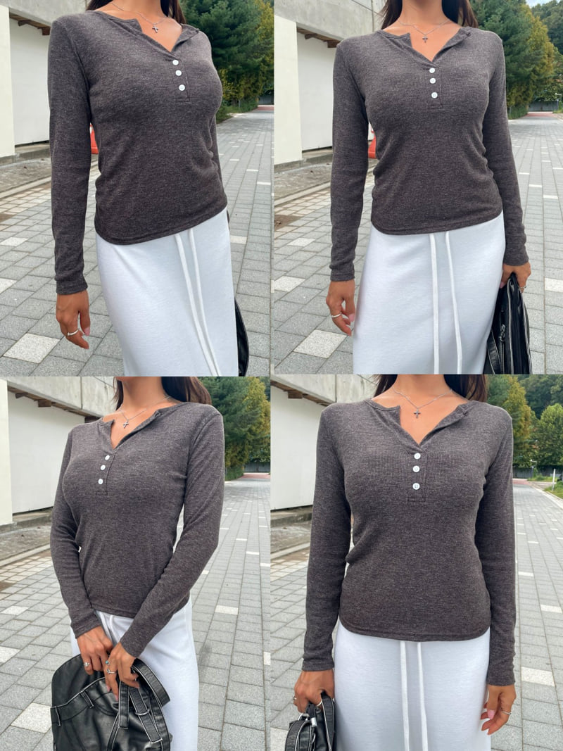 Queensmade - Korean Women Fashion - #momslook - Mélange Ribbed Top - 11
