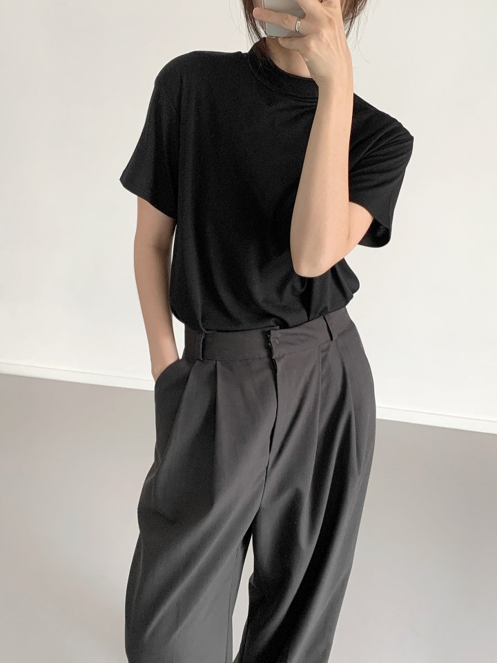 Queensmade - Korean Women Fashion - #restrostyle - Mock Neck Tee - 9