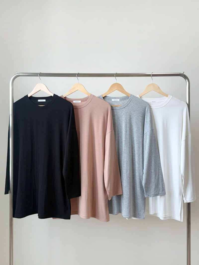Queensmade - Korean Women Fashion - #shopsmall - Boxy Fleece Long Tee - 12