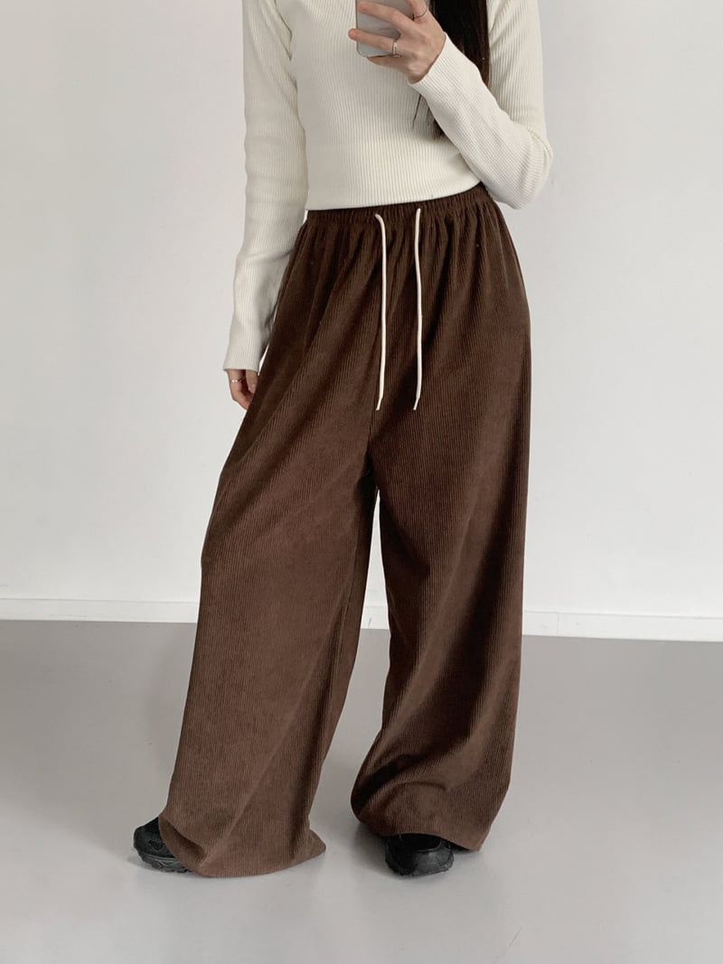 Queensmade - Korean Women Fashion - #shopsmall - Ribbed Pants - 5