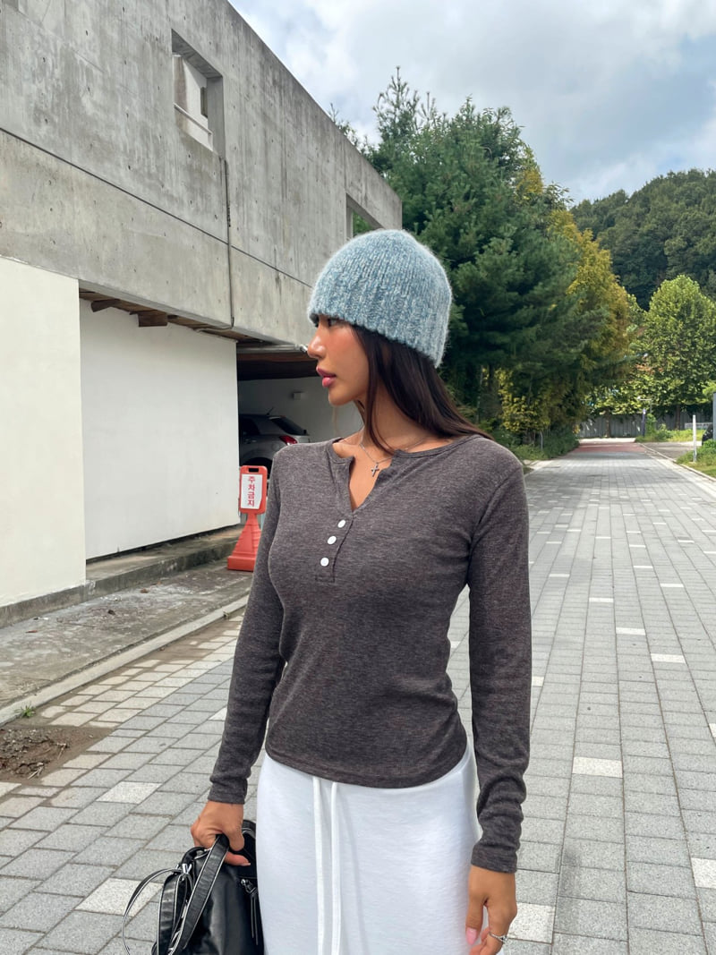 Queensmade - Korean Women Fashion - #thatsdarling - Mélange Ribbed Top