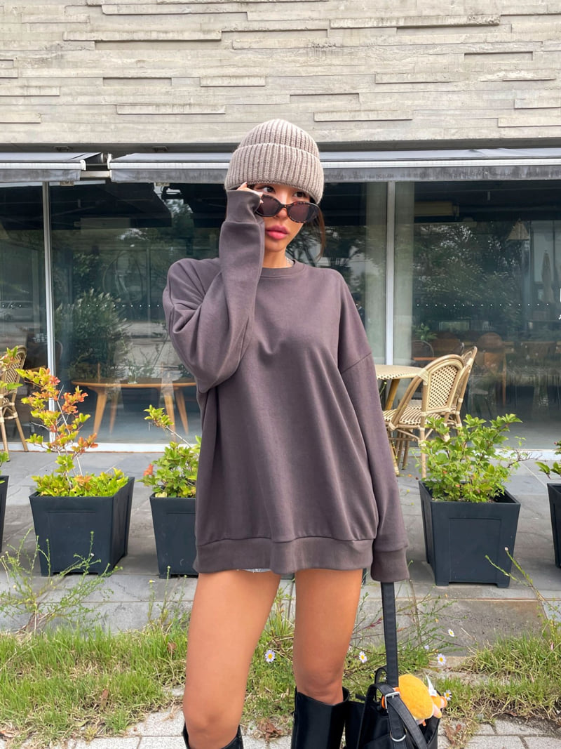 Queensmade - Korean Women Fashion - #thatsdarling - Gram Boxy Sweatshirt - 2