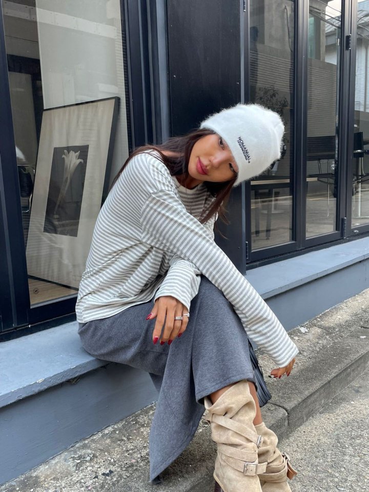 Queensmade - Korean Women Fashion - #vintageinspired - Boxy Long Tee - 10