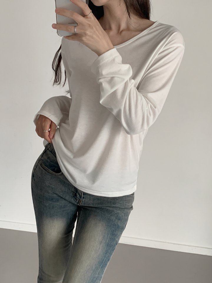 Queensmade - Korean Women Fashion - #vintageinspired - Line Daily Tee - 5